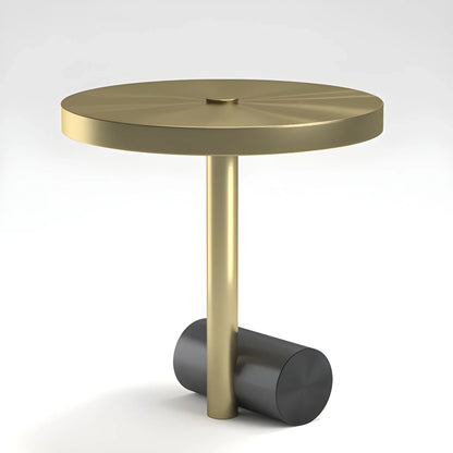 Lampe de Bureau LED Design Disque Doré sur fond blanc