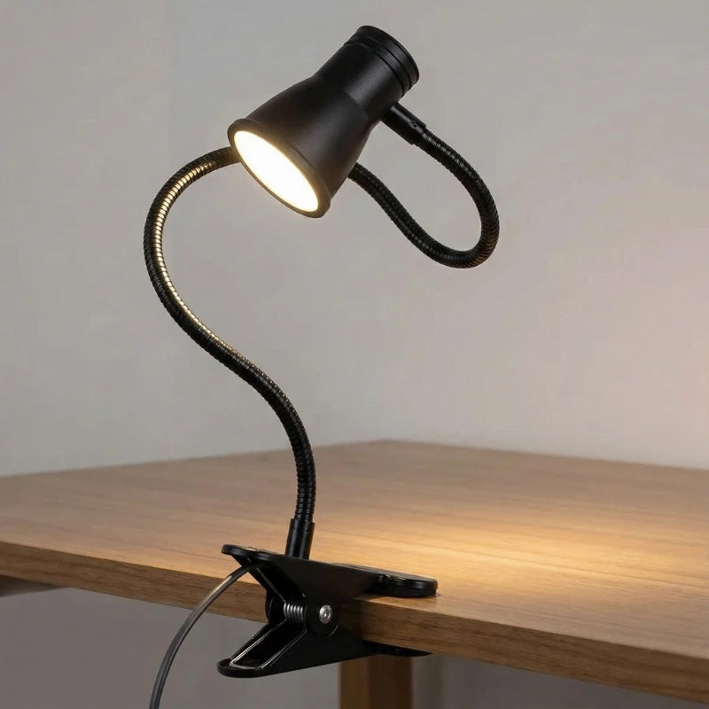 Lampe de Bureau LED à Pince Noire
