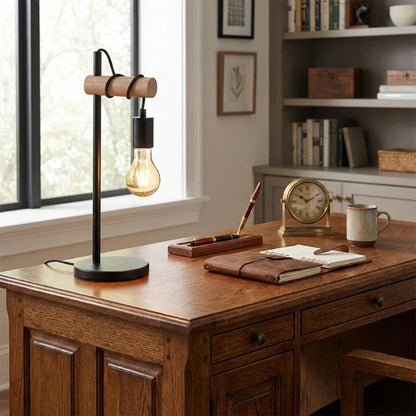 Lampe de Bureau Vintage Ampoule Suspendue placée sur un espace de lecture