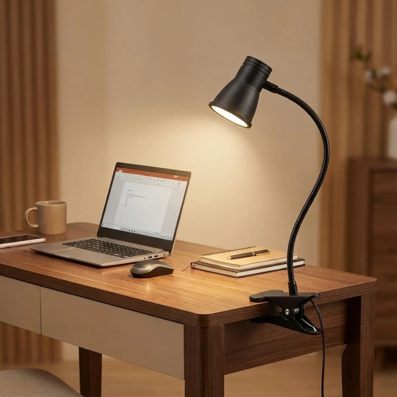Lampe de Bureau LED à Pince Noire