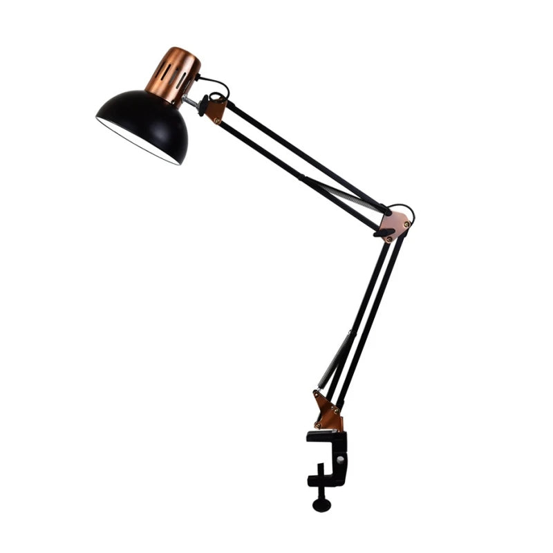 Lampe de Bureau Vintage à Pince noire sur fond blanc