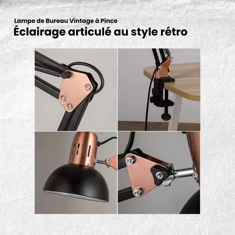 Fiche technique de la Lampe de Bureau Vintage à Pince