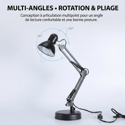 Multi-angles qu'offre la Lampe de Bureau Architecte sur Pied Acier