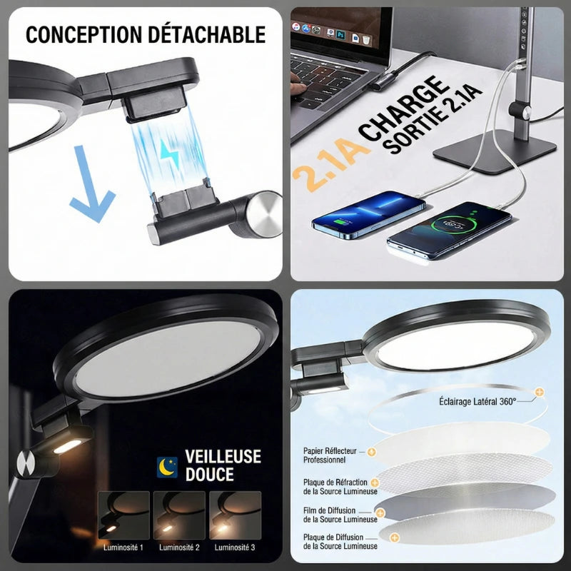 Fiche technique de la Lampe de Bureau Articulée 135°