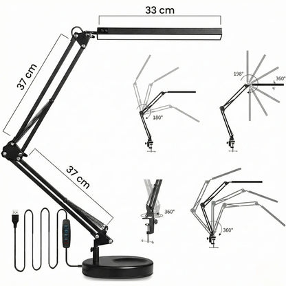 Dimensions de la Lampe de Bureau Articulée en Métal 