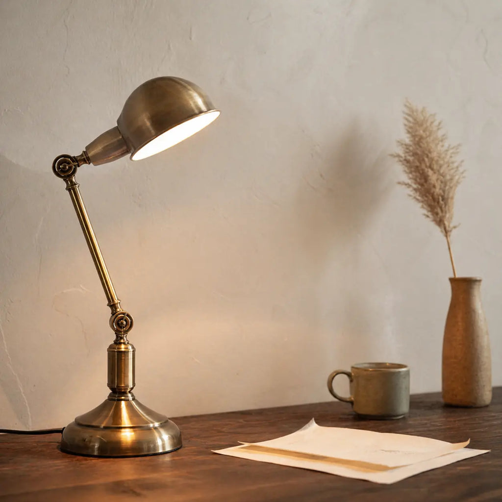 Lampe de Bureau Vintage Classique sur un bureau en bois