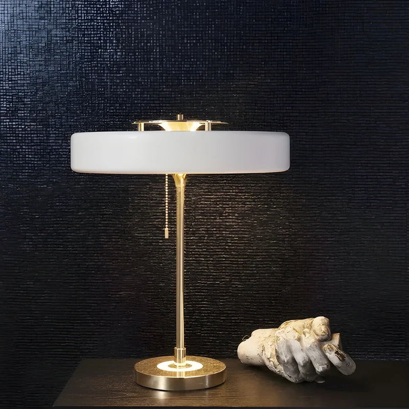 Lampe de Bureau Design Horizon blanche et dorée 