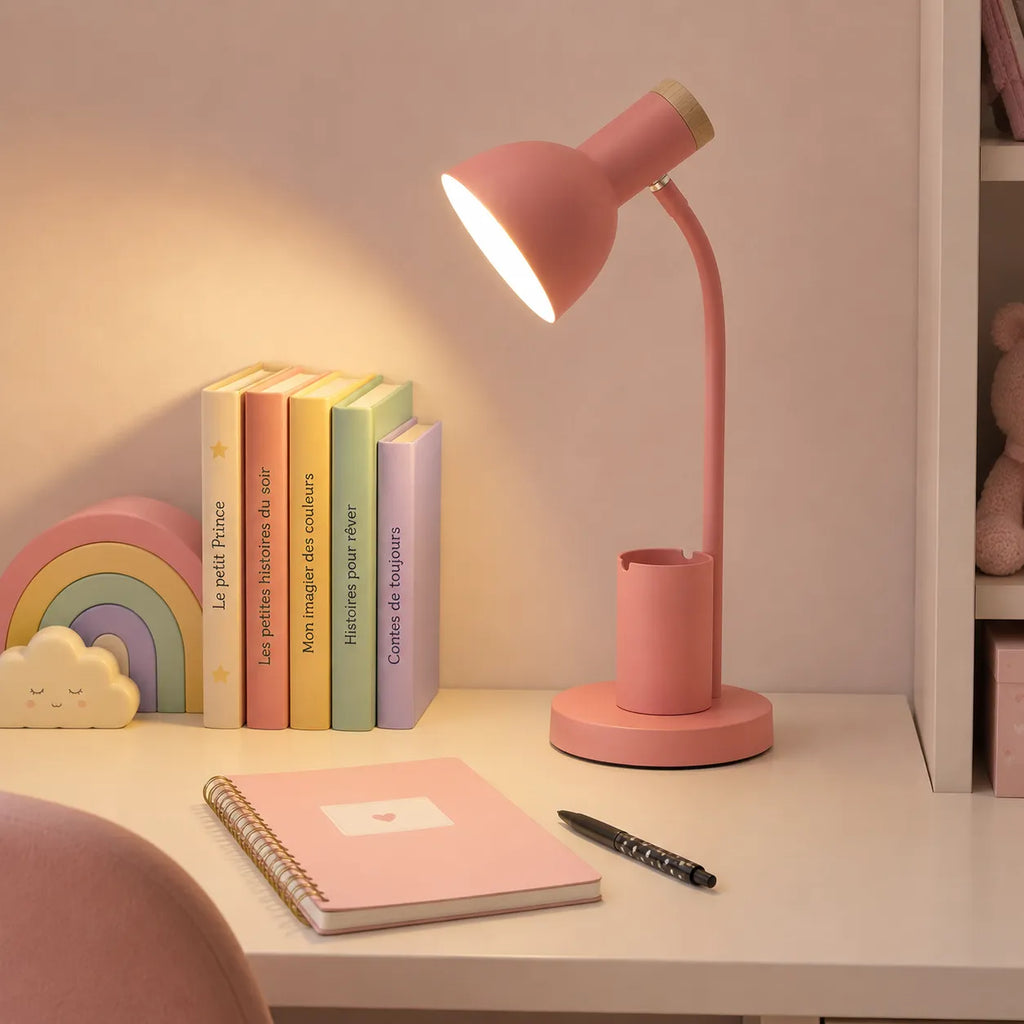 Lampe de bureau design pastel avec organisateur de bureau