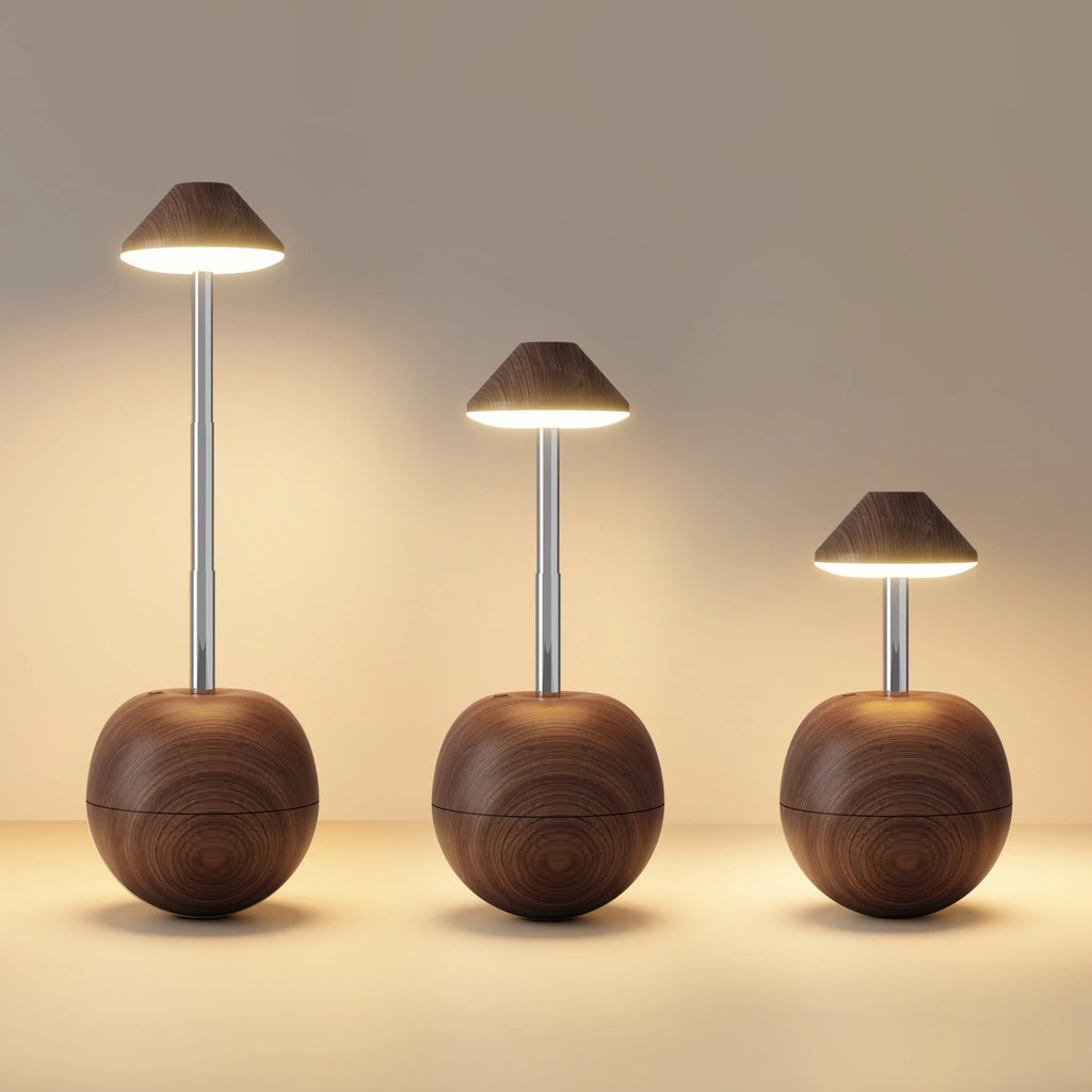 Lampe de Bureau Inclinable LED en Bois en bois foncé