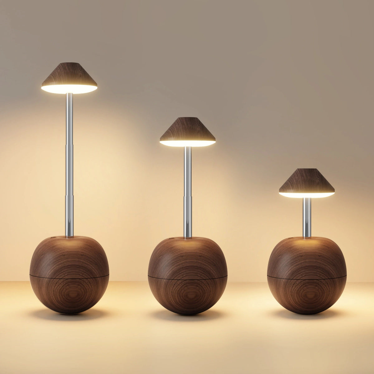 Lampe de Bureau Inclinable LED en Bois en bois foncé