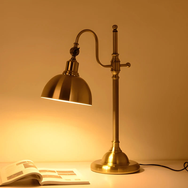 Lampe de bureau vintage en laiton température chaude
