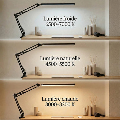 Lampe de Bureau LED 10W Articulée à Pince
