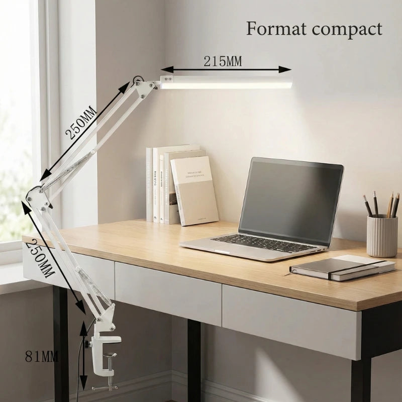 Lampe de Bureau LED 10W Articulée à Pince
