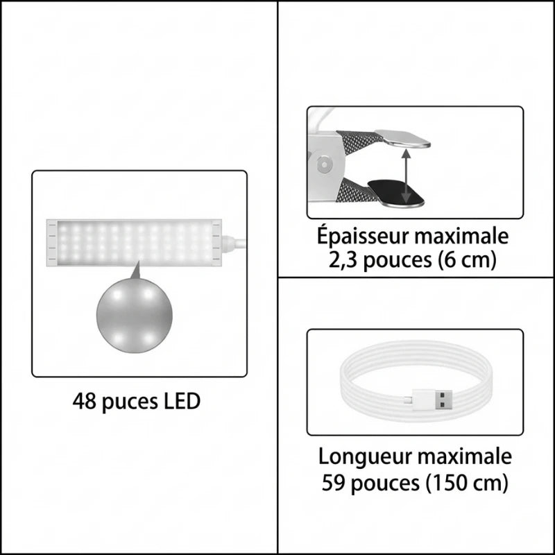 Fiche numéro 2 de la Lampe de Bureau LED à Pince 10W