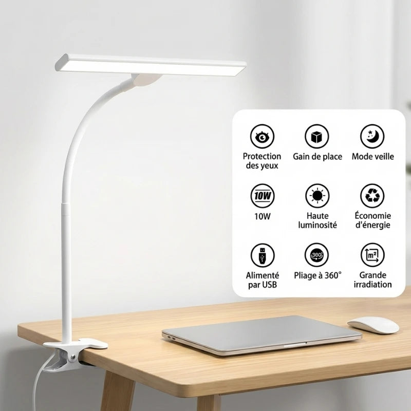 Fiche de la Lampe de Bureau LED à Pince 10W 