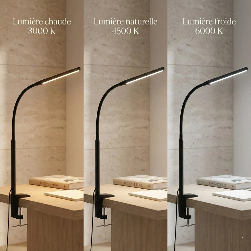 Différentes températures de la Lampe de Bureau LED à Pince Flexible