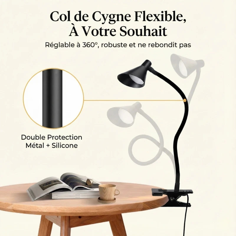 Col de cygne de la Lampe de Bureau LED à Pince Lumia