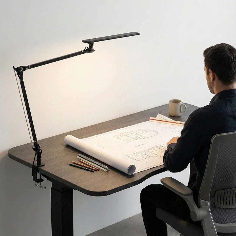 Lampe de Bureau LED à Pince Métallique noire