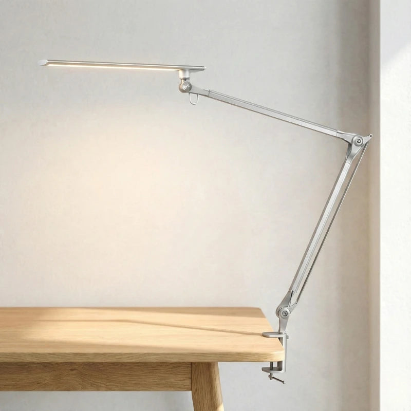 Lampe de Bureau LED à Pince Métallique en argent