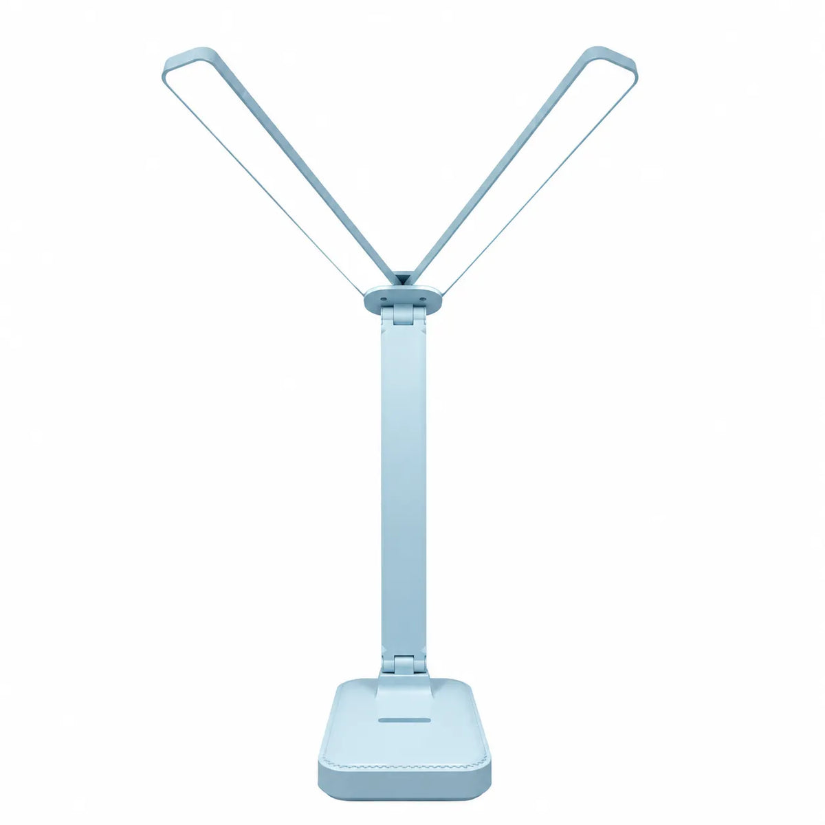 Lampe de bureau LED bleue pour enfant photographiée sur fond blanc épuré