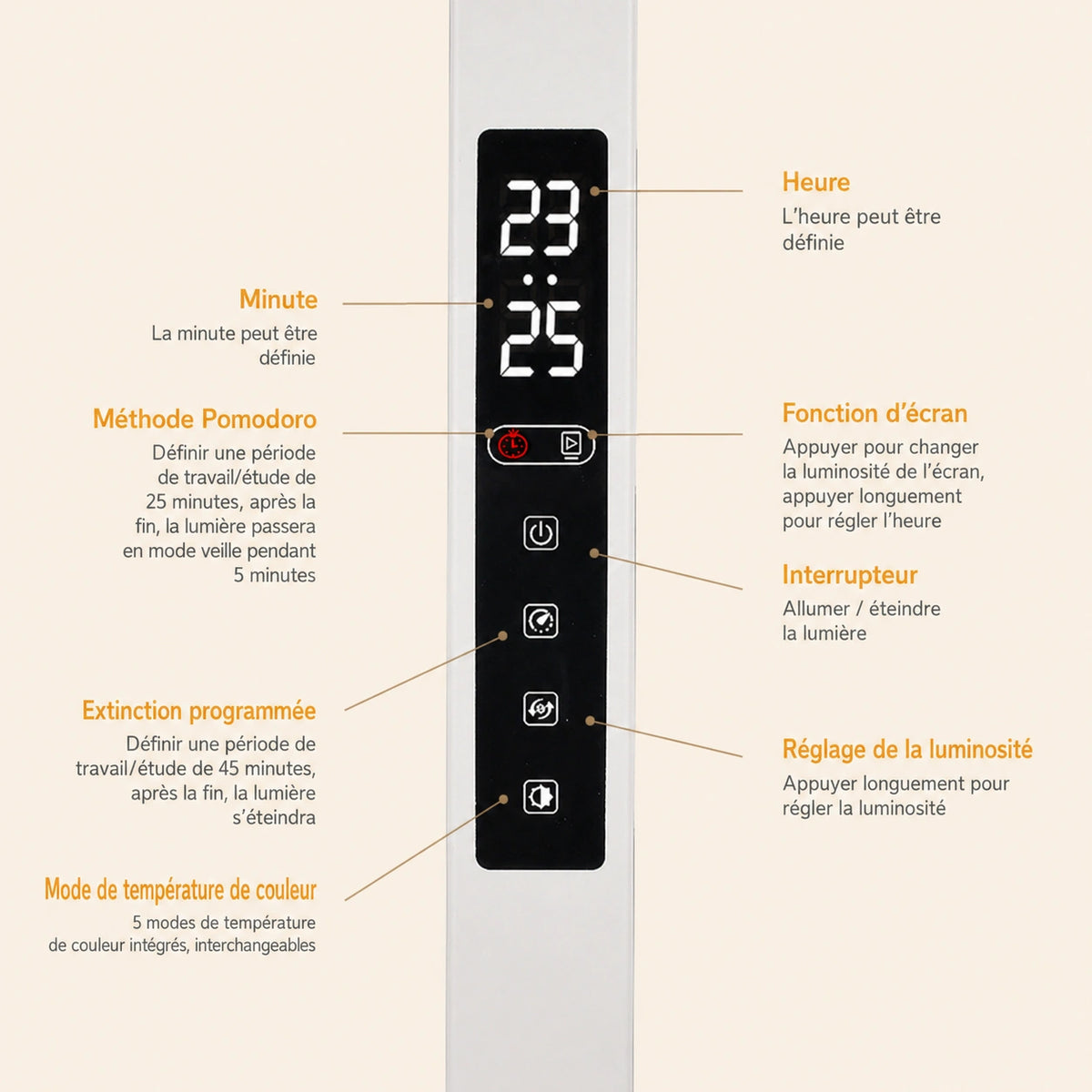 Lampe de Bureau LED 12W avec Minuteur