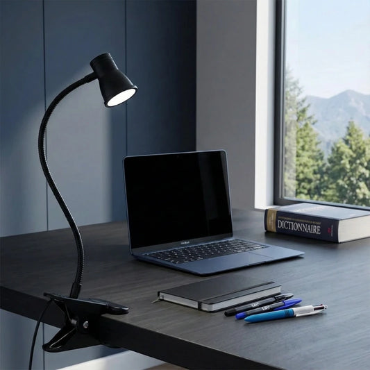 Lampe de Bureau LED à Pince Noire