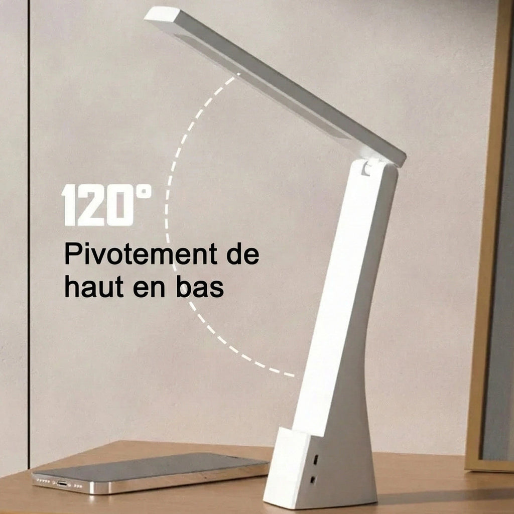 Pivotement de la Lampe de Bureau LED Rechargeable 120°