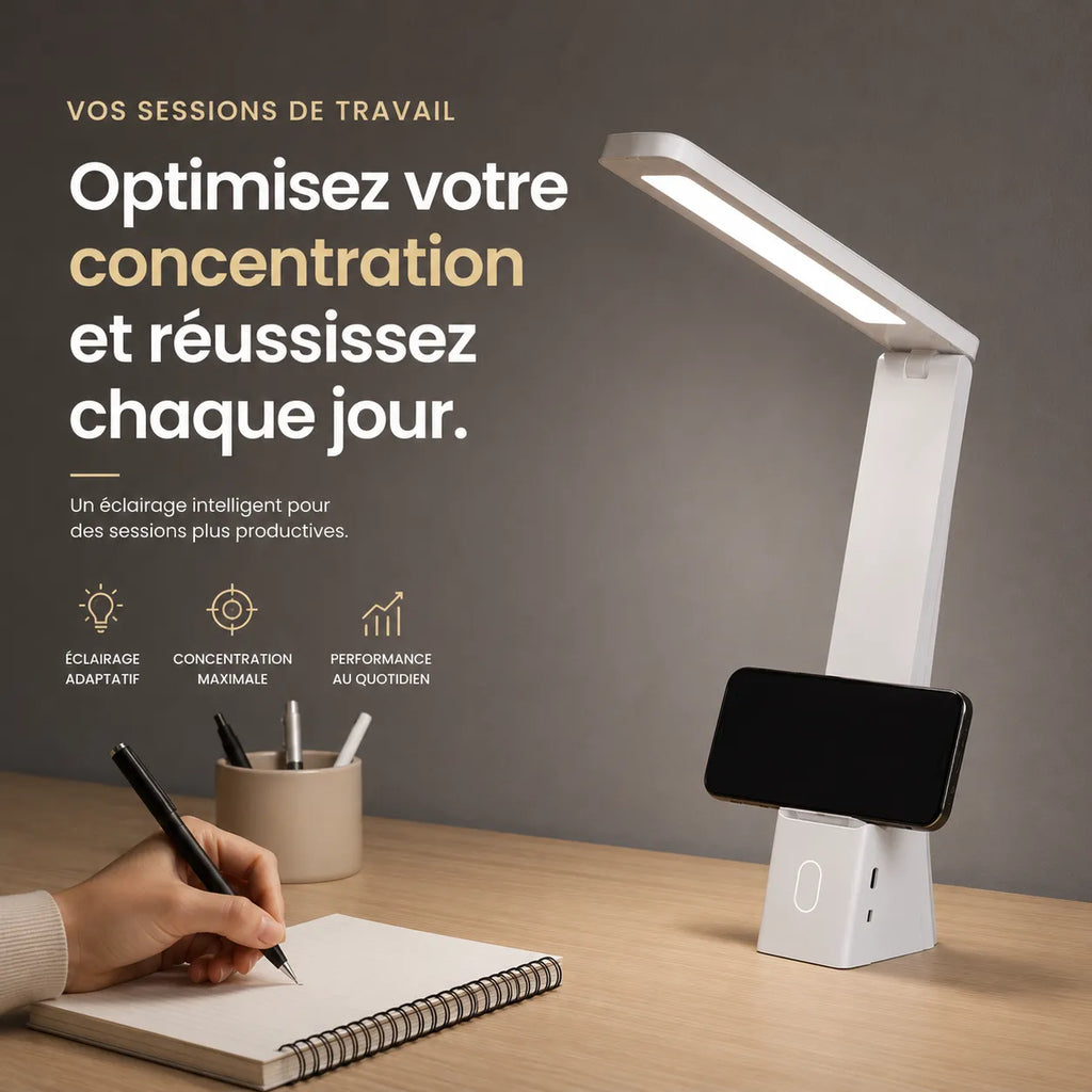 Lampe de Bureau LED Purea avec bras réglable et orientable