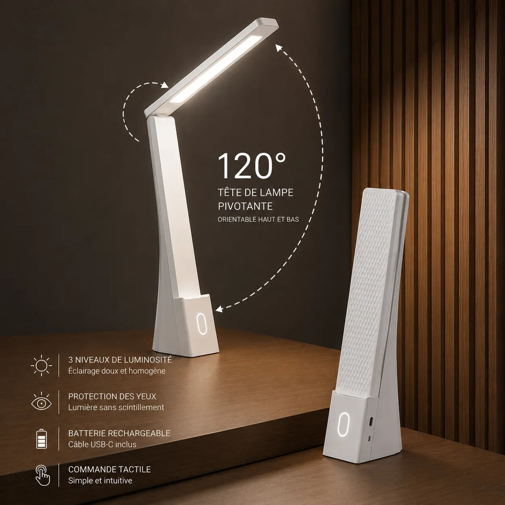 Lampe de Bureau LED Purea avec large surface d’éclairage