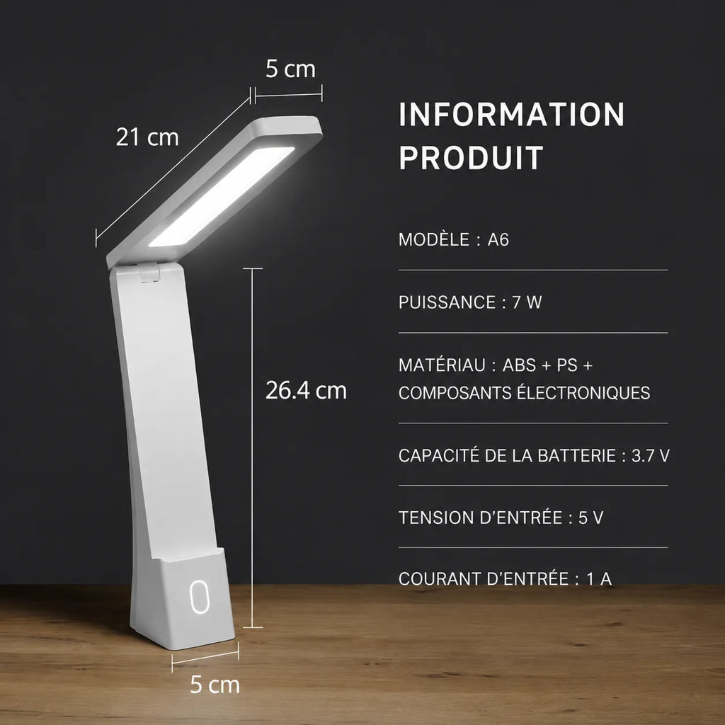 Lampe de Bureau LED Purea avec diffuseur LED anti-reflet