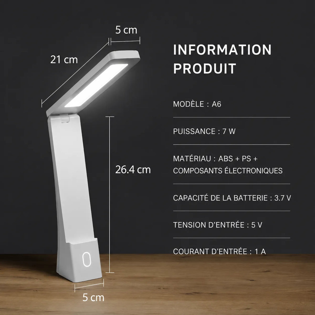 Lampe de Bureau LED Purea avec diffuseur LED anti-reflet