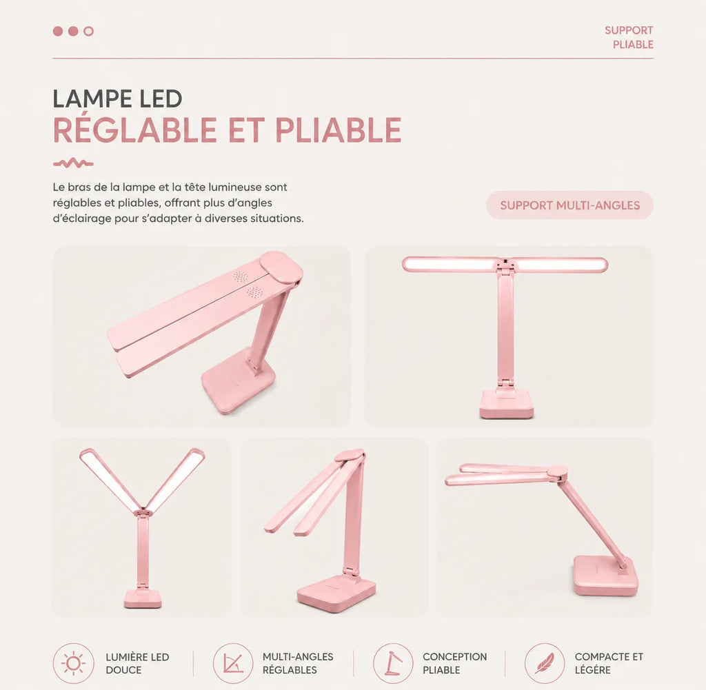 Lampe de Bureau LED Rose pour Enfants