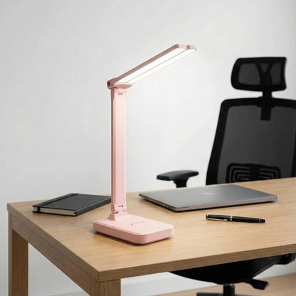 Lampe de Bureau LED Rose Sans Fil qui éclaire un bureau
