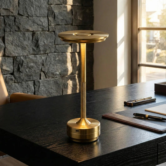 Lampe de bureau LED Épurée dorée