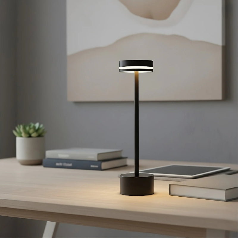 Lampe de bureau LED Sans Fil Tactile Rechargeable noire