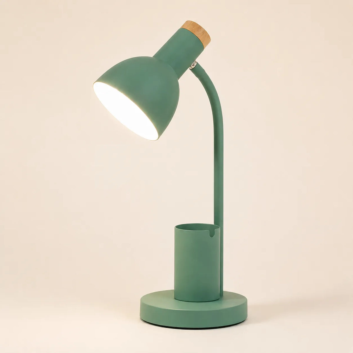 Lampe de bureau pastel avec rangement stylos et fournitures
