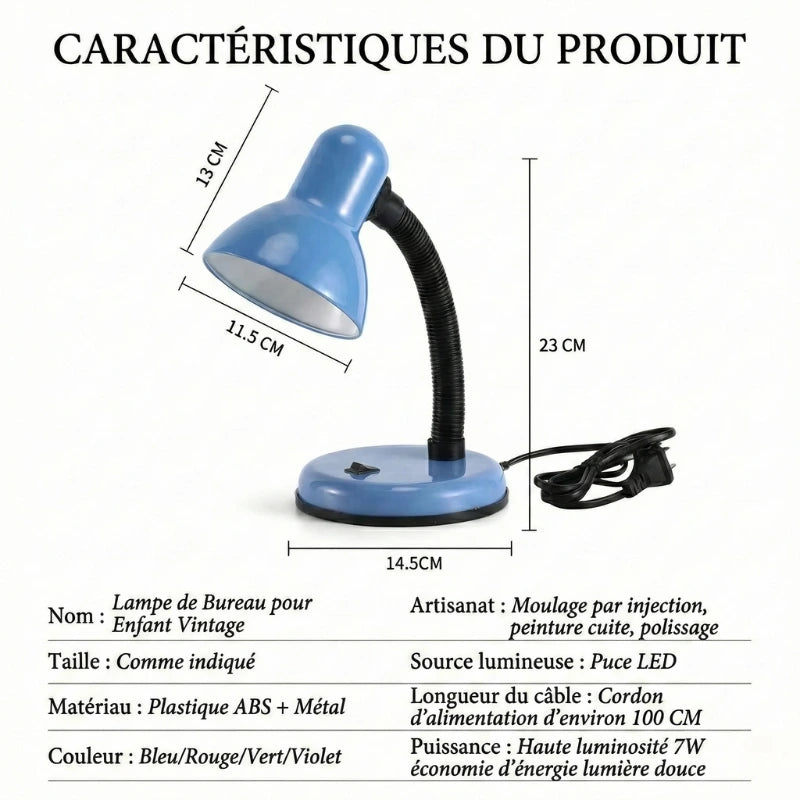 Caractéristique de la Lampe de Bureau pour Enfants Pastel
