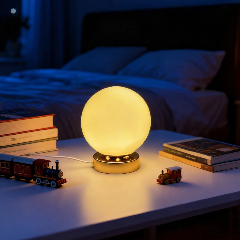 Lampe de Bureau LED Sphère Lumineuse posée au-dessus d'un bureau enfant