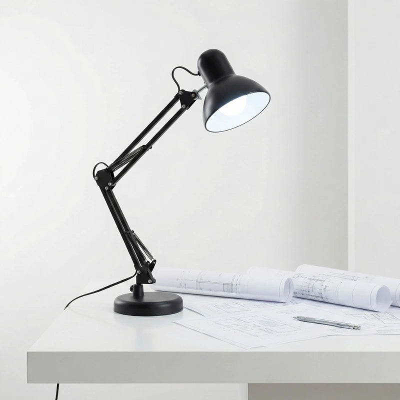 Lampe de Bureau Architecte sur Pied Acier au-dessus d'un bureau blanc d'architecte
