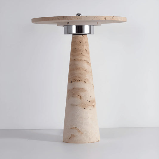 Lampe de Bureau Travertin Élégance Sable sur fond blanc