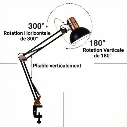 Fiche technique secondaire de la Lampe de Bureau Vintage à Pince