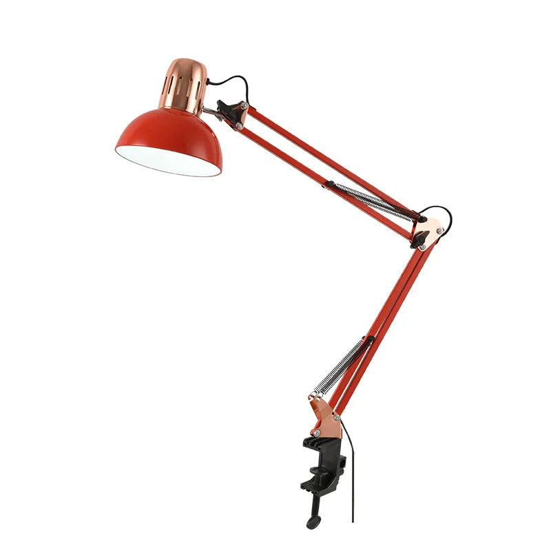 Lampe de Bureau Vintage à Pince rouge sur fond blanc