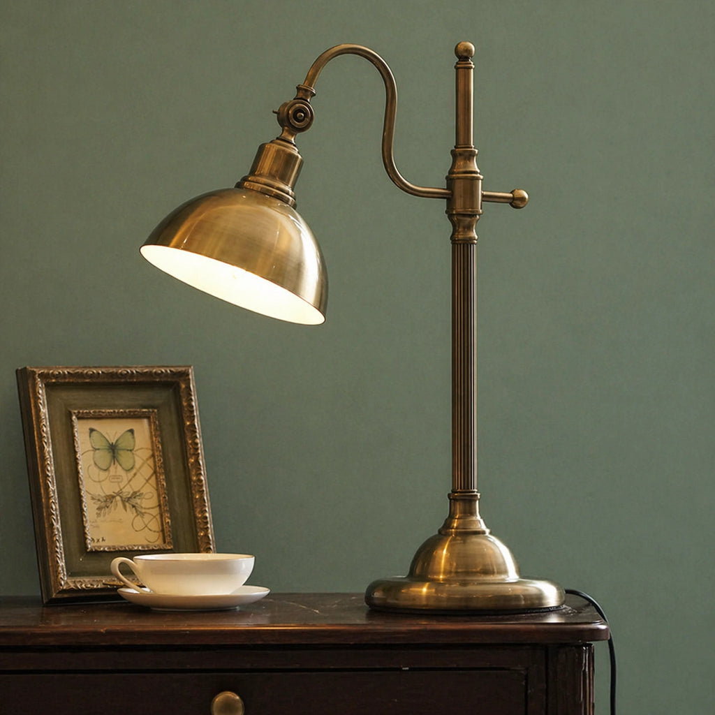 Lampe de Bureau Vintage en Laiton