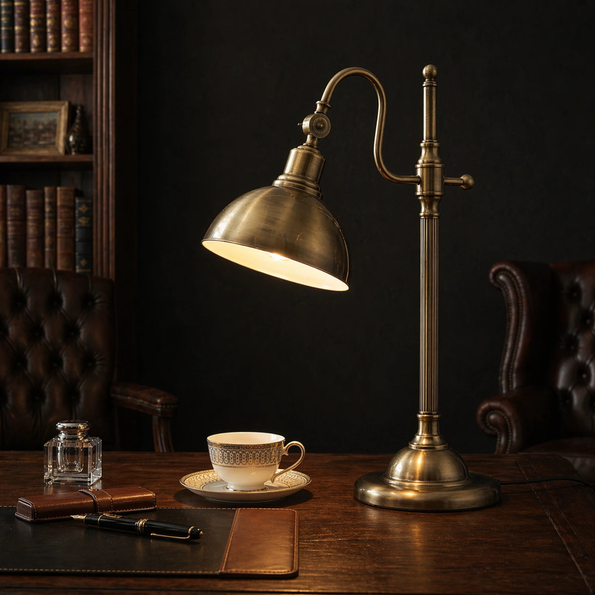 Lampe de Bureau Vintage en Laiton