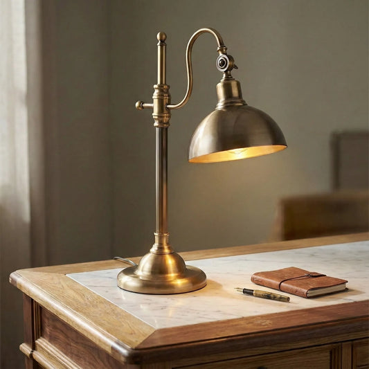 Lampe de Bureau Vintage en Laiton