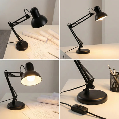 Différentes positions de la Lampe de Bureau Architecte sur Pied Acier