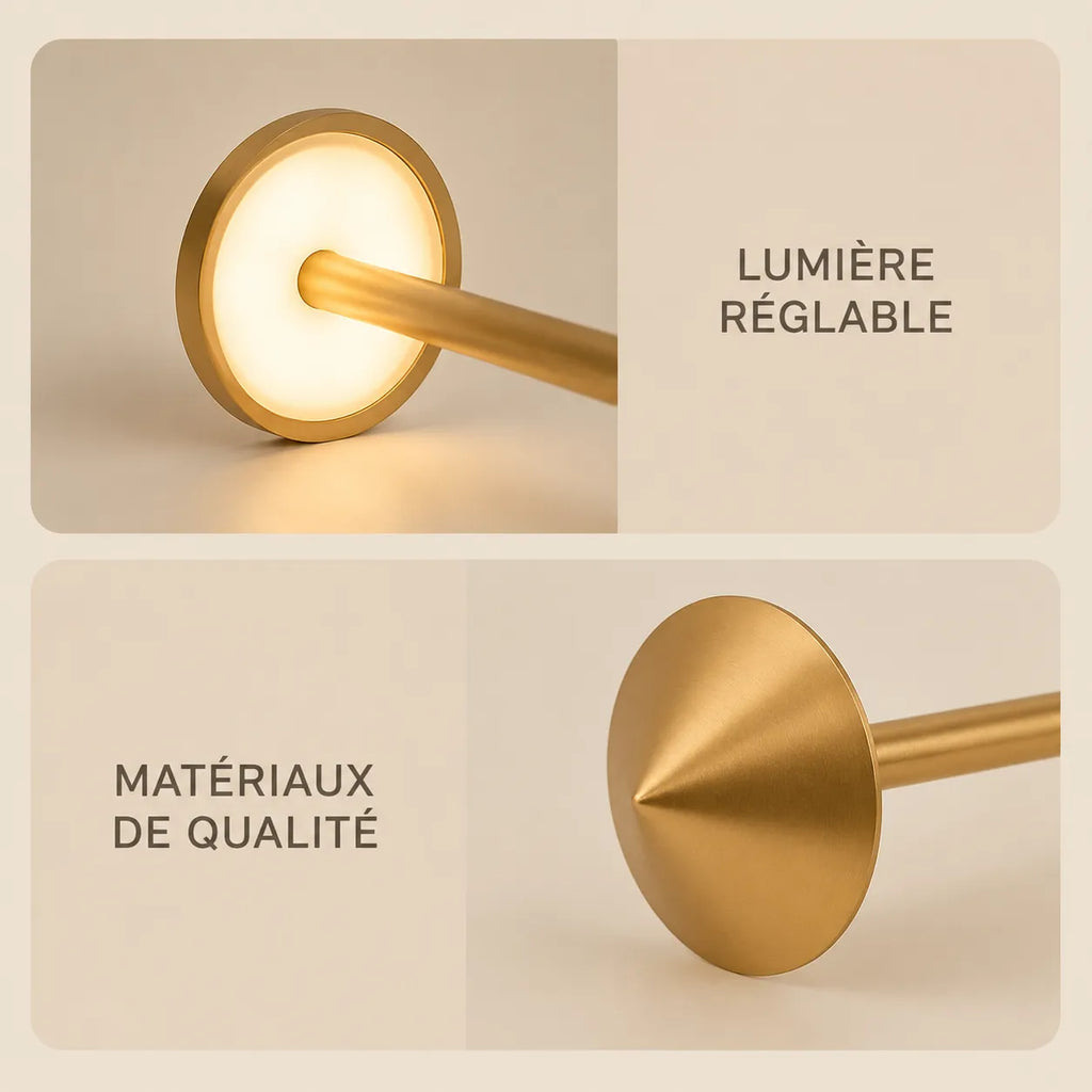 Lampe de Bureau LED Pic Doré Sans-fil