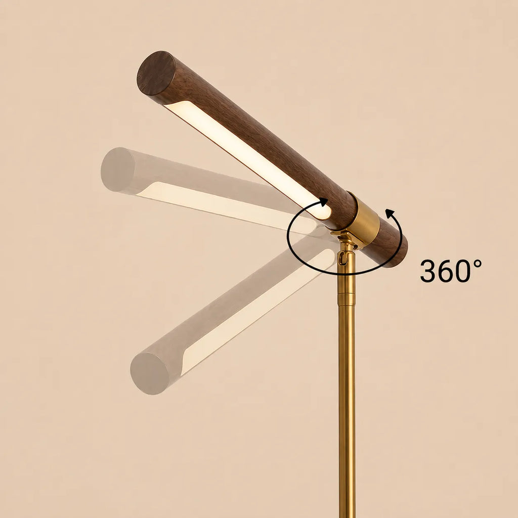 Lampe de Bureau LED Bois Doré
