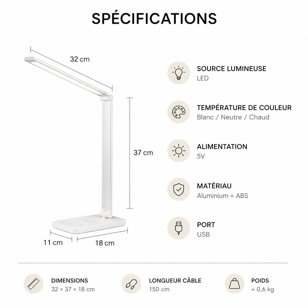 Lampe de Bureau LED Lumina