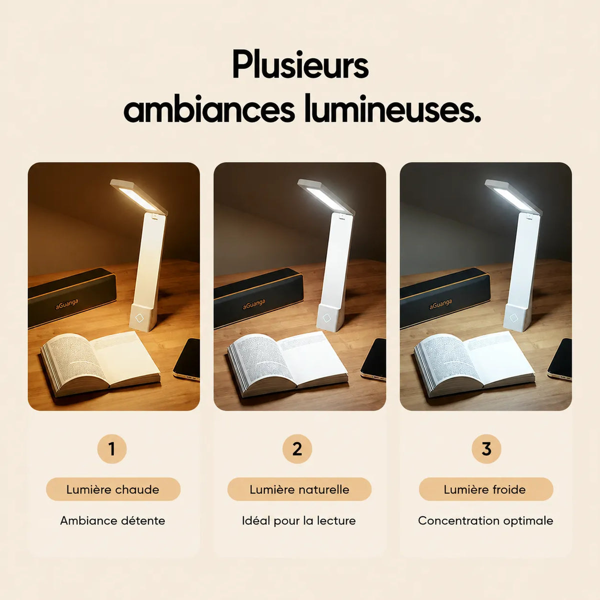 Lampe de Bureau LED Rechargeable 120°